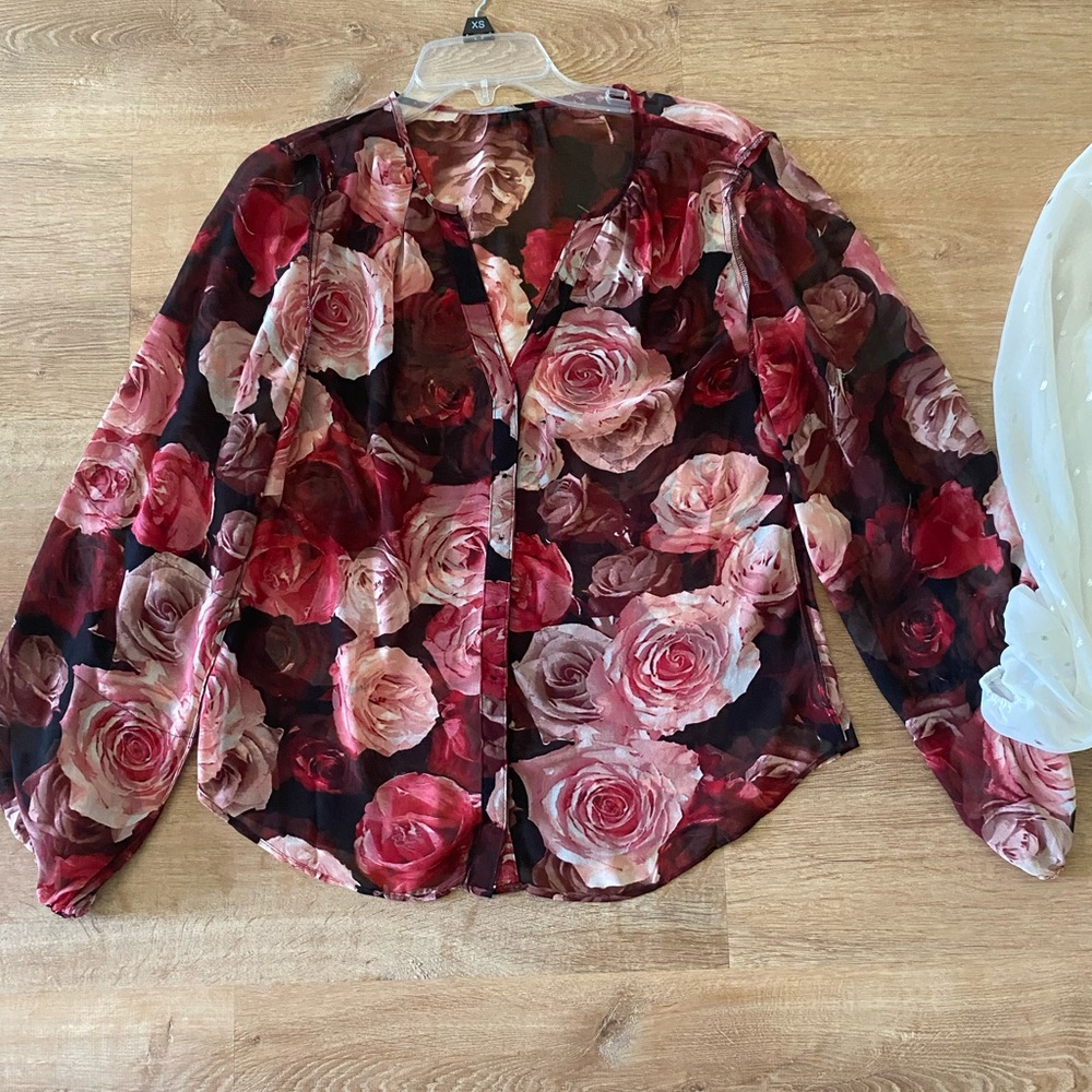 Floral Rose Print Women's Top